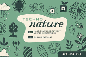 Techno Nature – 80+ Illustration Set, a Decorative Illustration by JuliBelushi