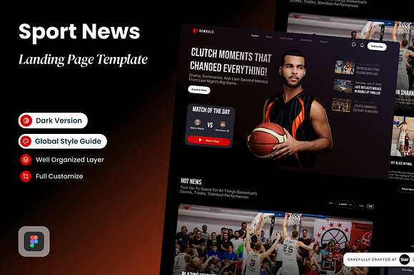 Newbals - Sport News Landing Page preview 5