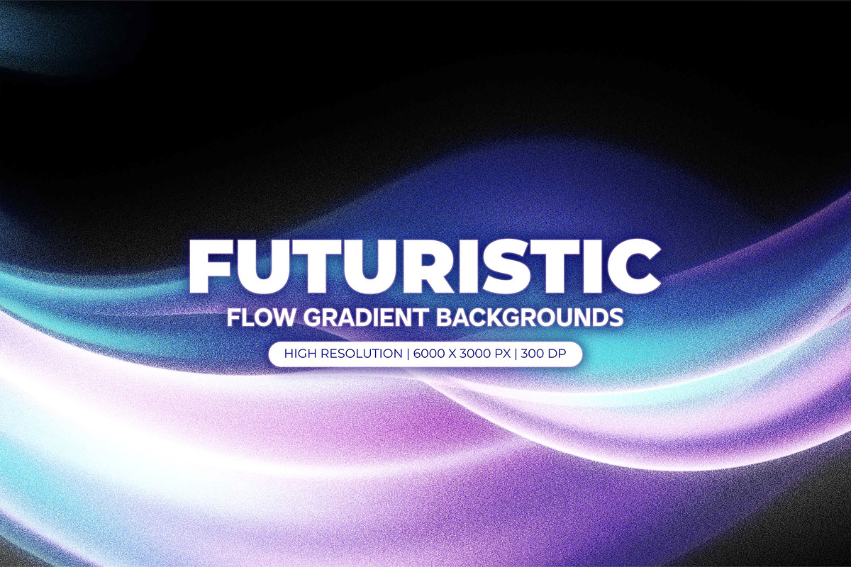 Futuristic Flow Gradient Backgrounds, a Background Graphic by Partikusi Design (Photo 1 of 3)