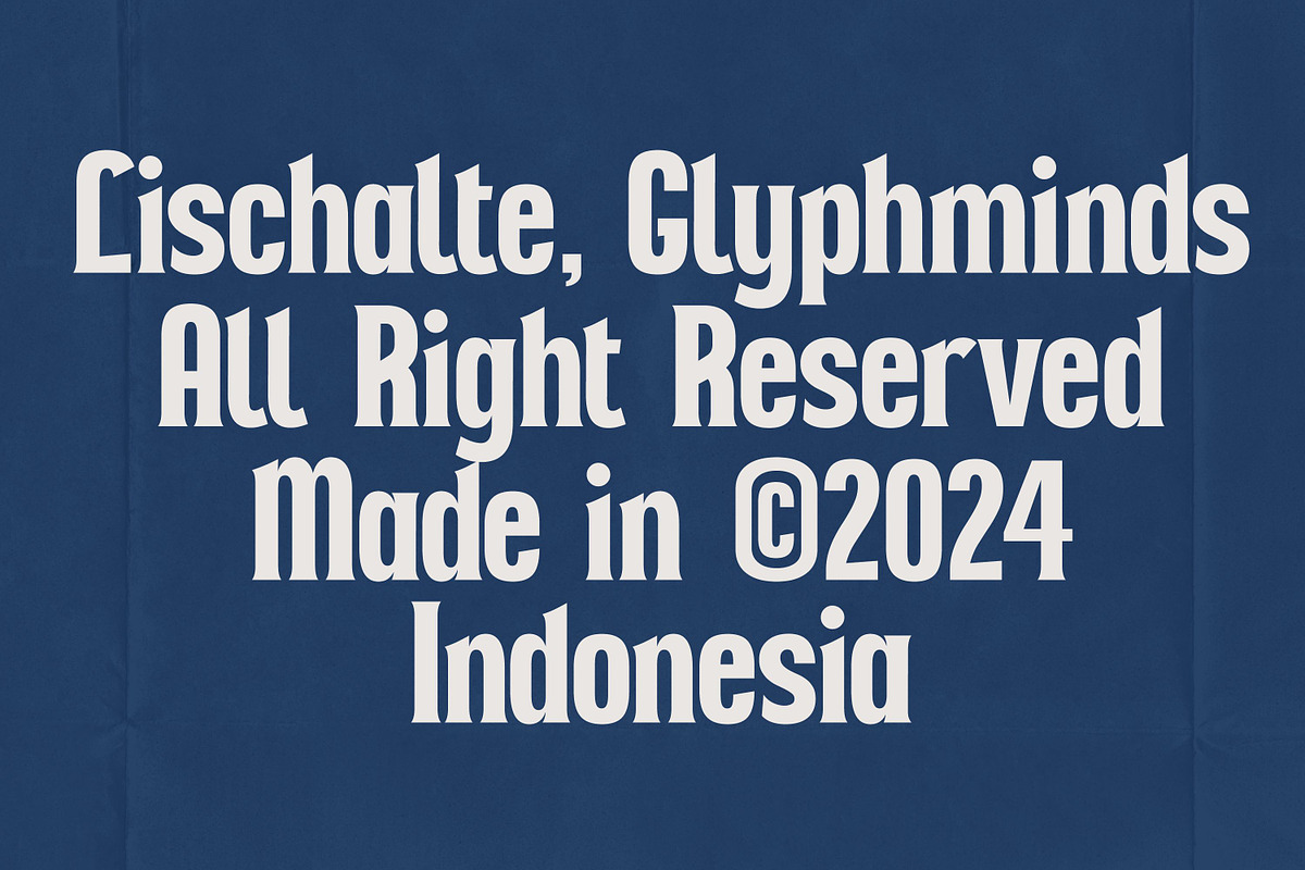 Lischalte Typeface, a Serif Font by Glyphminds Studios (Photo 5 of 10)