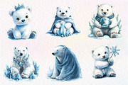 Christmas Polar Bear Clipart, an Illustration by Dream Creation (Thumbnail 4 of 6)
