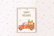 Christmas animal winter clip art, an Animal Illustration by Watercolor Nastasia Art (Thumbnail 5 of 6)