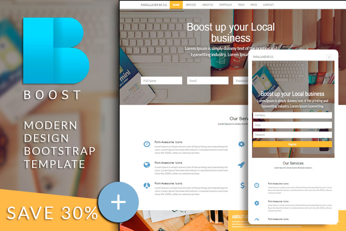 BOOST Bootstrap html template, a Bootstrap Template by Bootstraptor (Photo 1 of 3)