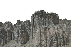 Grey rocky mountains landscape isolated photo, a Nature Photo by DanFLCreativo