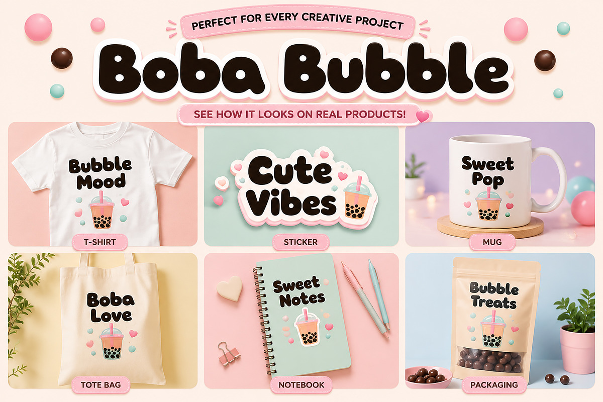 Boba Bubble, a Slab Serif Font by Wow Magic (Photo 2 of 4)