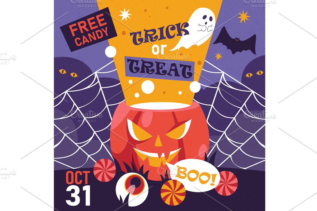 Vector Halloween party banner, a Texture Illustration by Elegant Solution