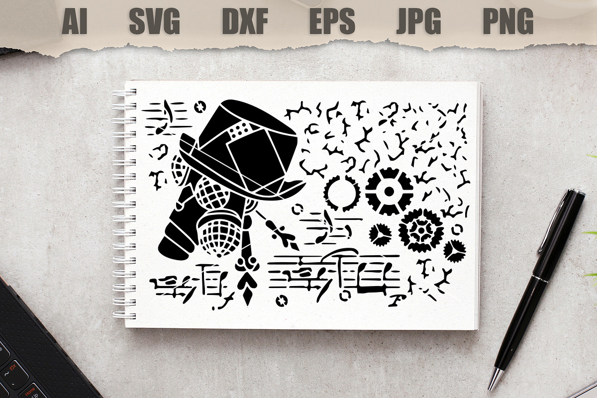 Stencil Steampunk style, a Technology Illustration by MARYCRAFTIRIA (Photo 2 of 3)