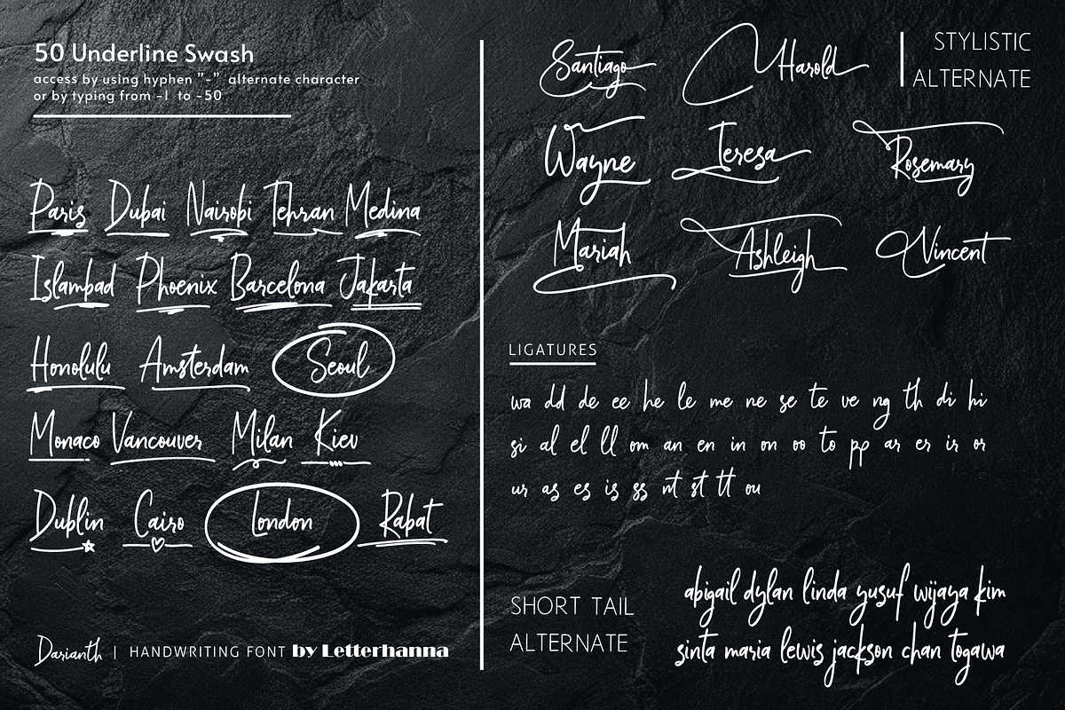 Darianth Handwriting Font, a Handwritten Font by Letterhanna Studio (Photo 11 of 13)
