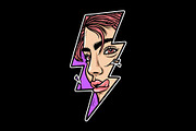 woman face in shape of lightning, a Person Illustration by gunaonedesign (Thumbnail 1 of 4)