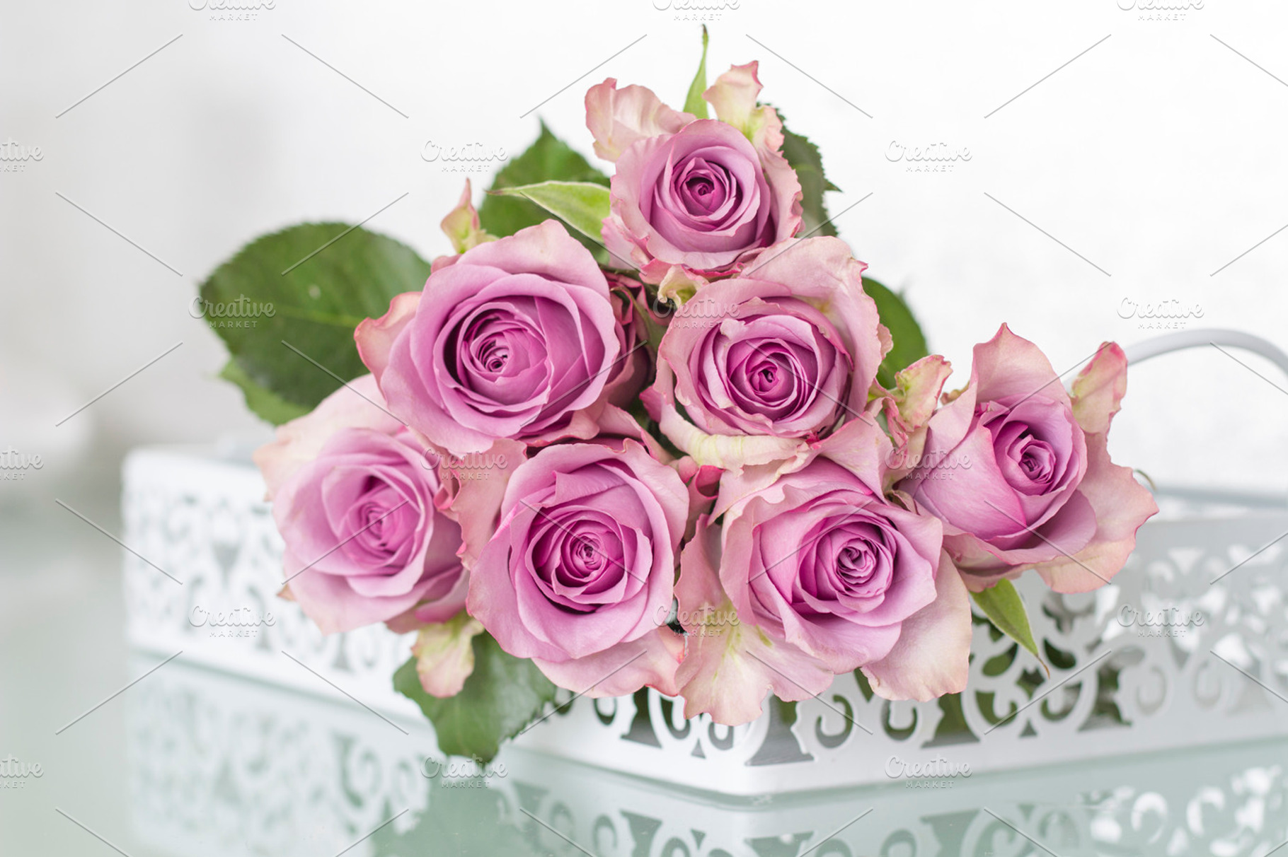 Purple Roses Bouquet, a Background Photo by MOD