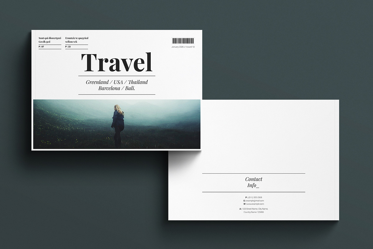 Travel Magazine Layout Landscape, a Magazine Template by E-Type