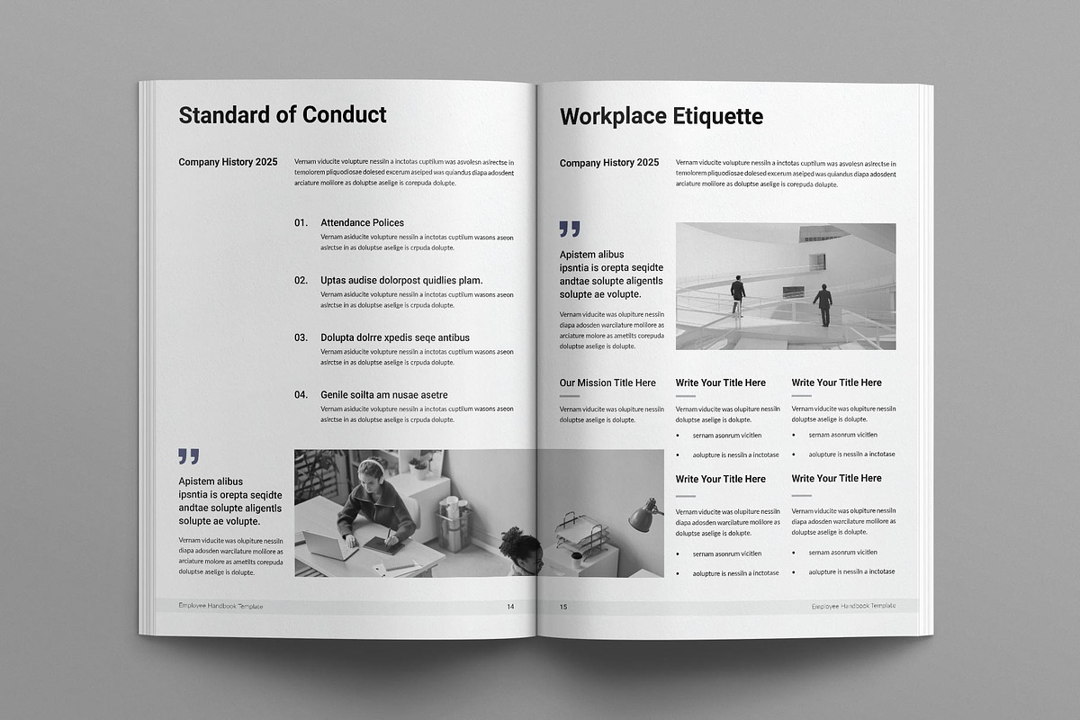 Employee Handbook Template, a Brochure Template by E-Type (Photo 6 of 10)