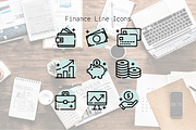 Finance Line Icons, an Outline Icon by Lyolya Profitrolya (Thumbnail 1 of 2)