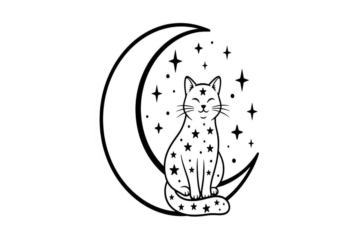 50 Cat Moon Silhouette Vector Bundle, an Illustration by jahid234 (Photo 7 of 51)