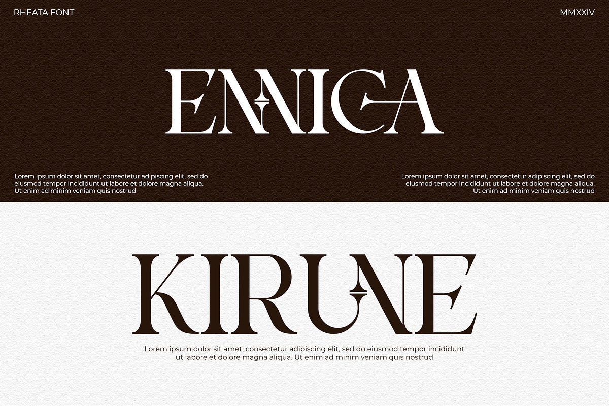 Rheata - Unique Serif Font, a Serif Font by Idea Studio (Photo 4 of 11)