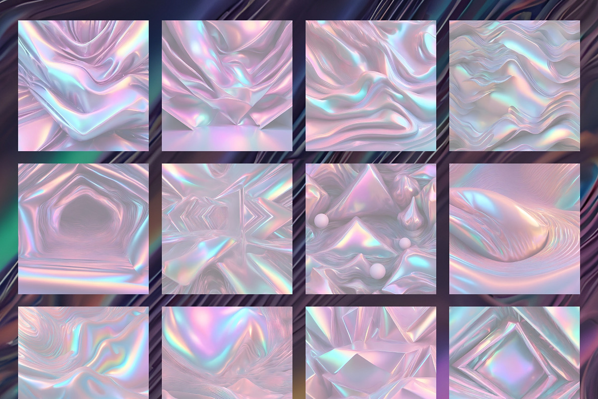 Holographic Iridescence shapes, an Object Graphic by NNclipart (Photo 9 of 10)
