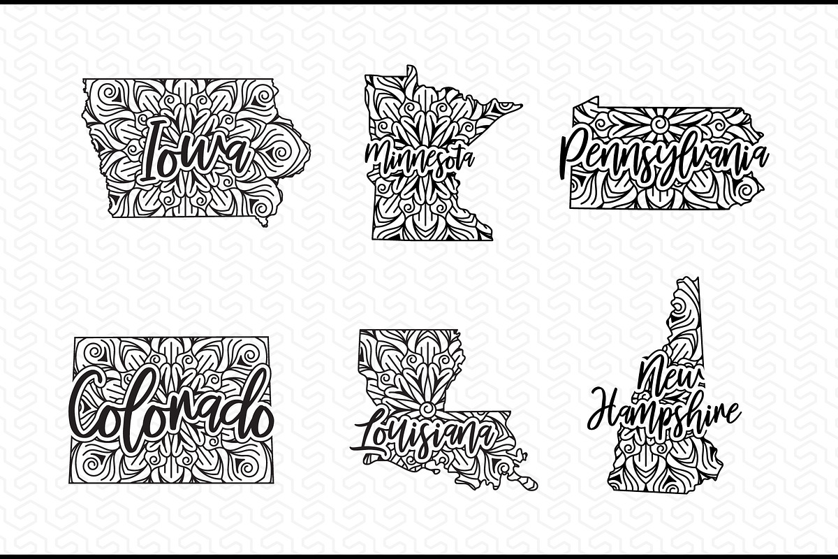 US States Map Bundle, a Graphic by CraftlabSVG (Photo 3 of 12)