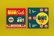 Red Blue Retro Fashion Sale Banner, an UI Kit Template by graphicook (Thumbnail 2 of 6)
