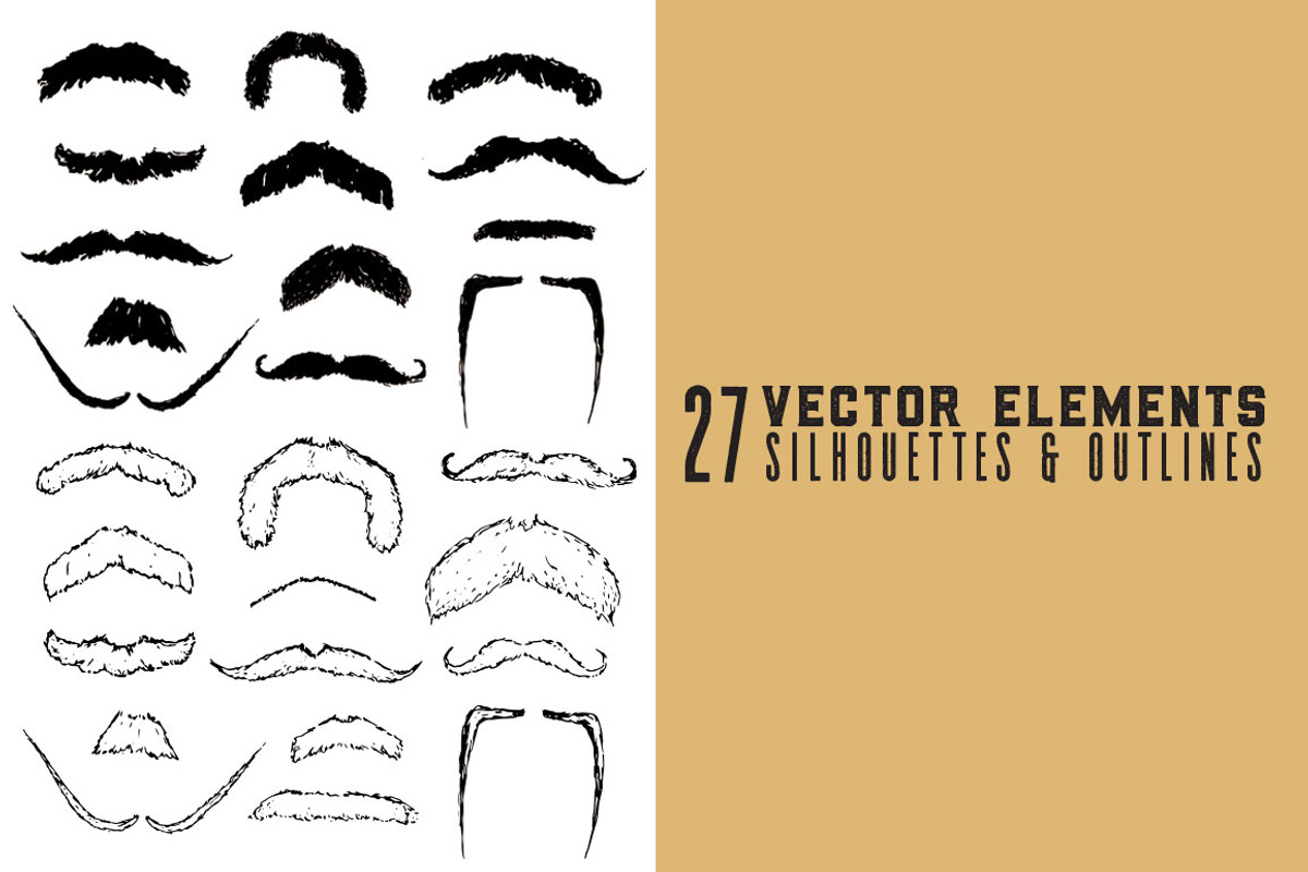 Movember Elements & Patterns, an Illustration by Rawberry Strubarb Ink. (Photo 2 of 4)