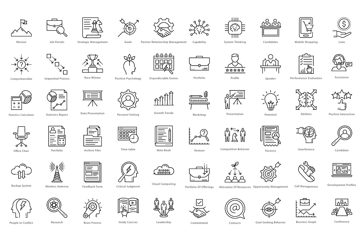 1270 Business Line Icons, an Outline Icon by Creative Stall (Photo 20 of 22)