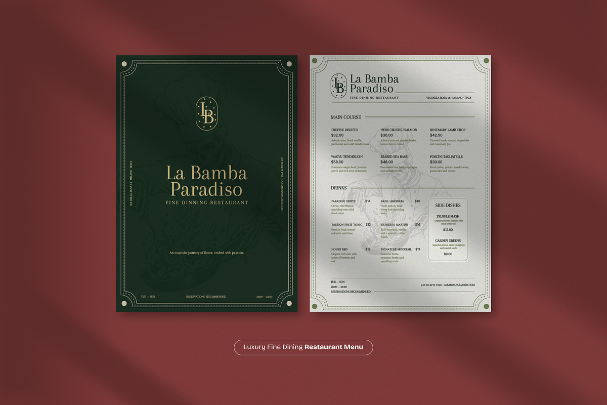 Luxury Fine Dining Restaurant Menu, a Flyer Template by Sundaylab (Photo 1 of 3)
