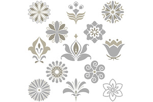 Set of gray floral, a Pattern Graphic by RODINA