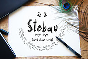 Stobau font + extras, modern font, a Script Font by PATCHPO (Thumbnail 2 of 9)