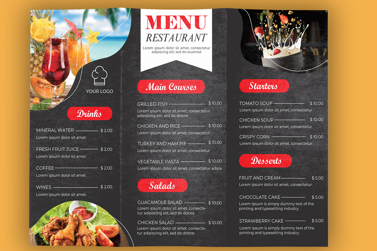 Food Menu Layout