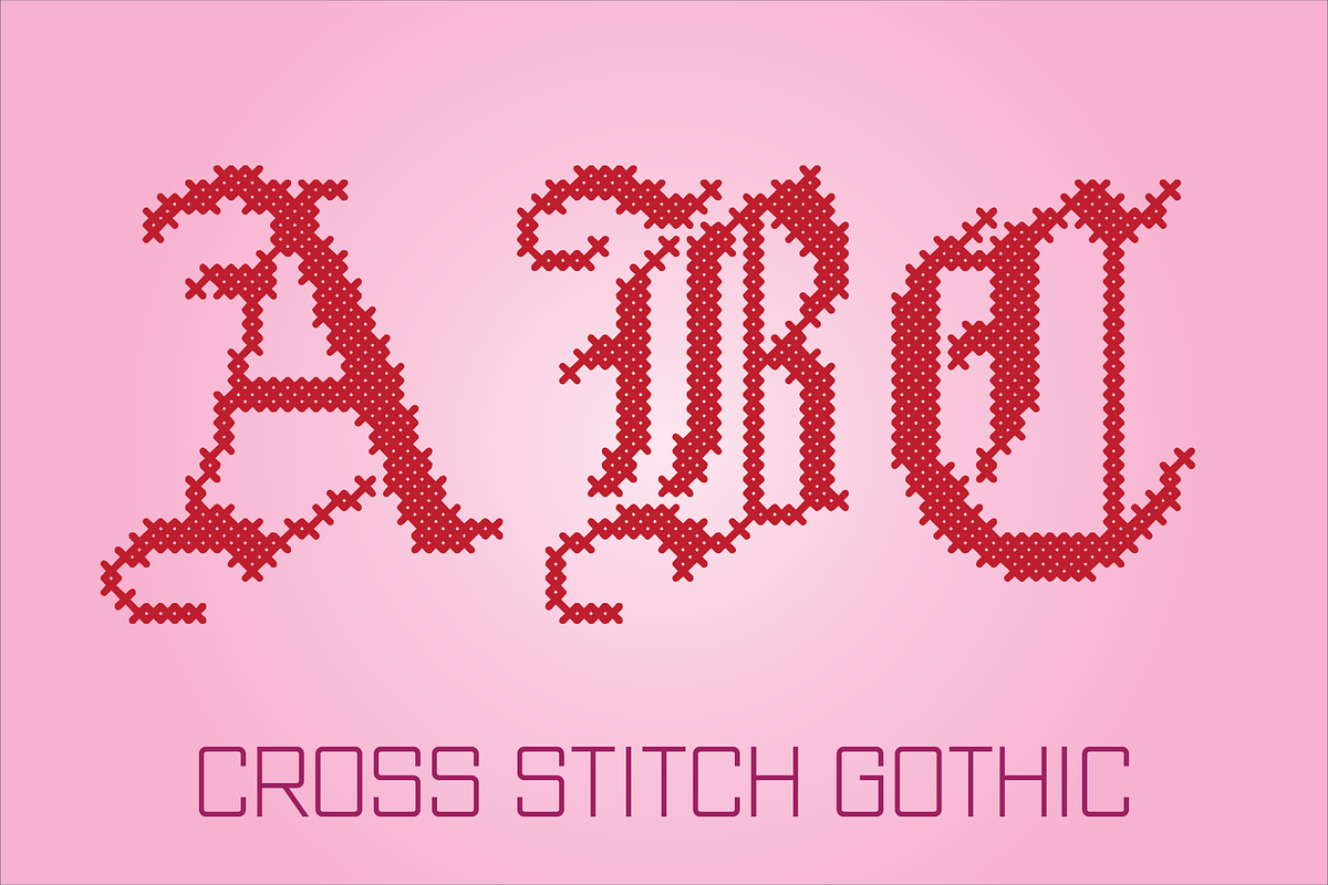 Cross Stitch Display Font Bundle, a Font by GG Design (Photo 15 of 23)