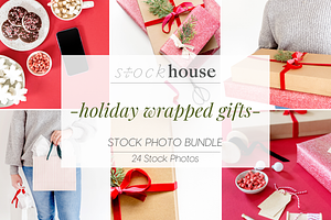 Holiday Wrapped Gifts Styled Stock