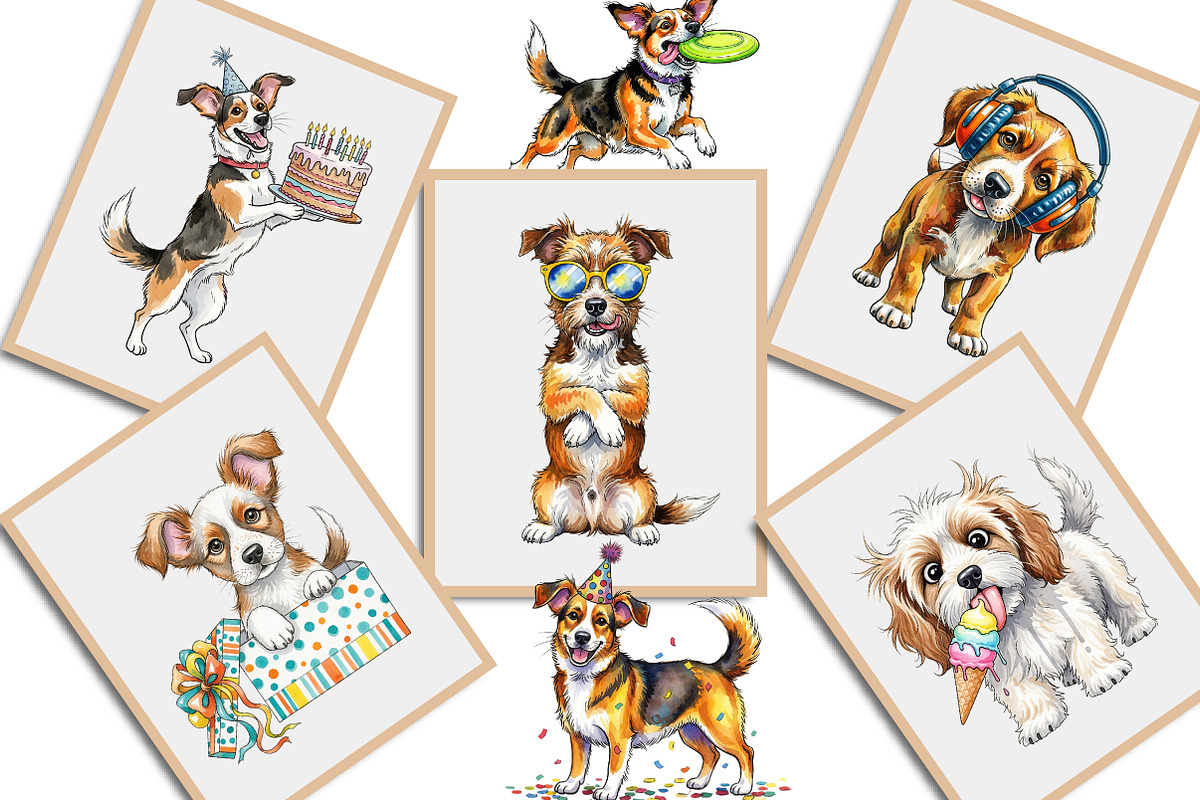 Quirky Dogs Sublimation Clipart, an Illustration by Creative Art (Photo 6 of 10)