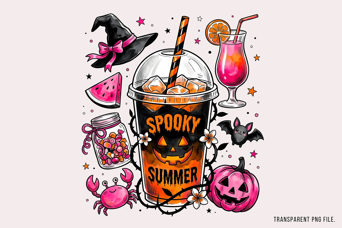 Spooky Summer, Skeleton Coffee PNG, an Object Illustration by Clipart Bloom (Photo 1 of 3)
