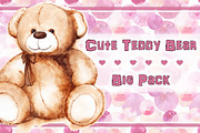 Watercolor cute Teddy Bear pack, an Animal Illustration by Art By Silmairel (Thumbnail 1 of 4)