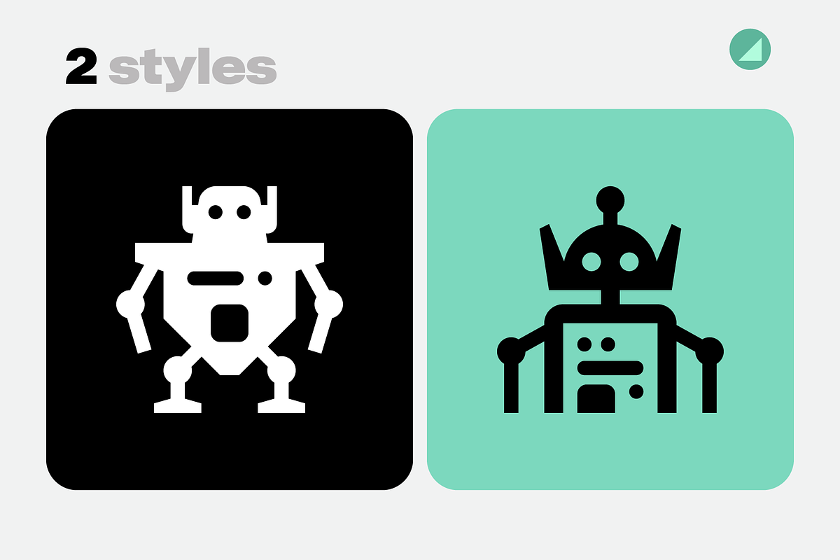 Basicons / Humanoid Robots Icons, an Outline Icon by EDT.Graphics (Photo 2 of 6)