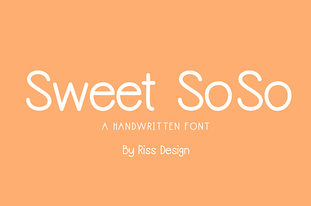 RD Sweet SoSo - Handlettered Font