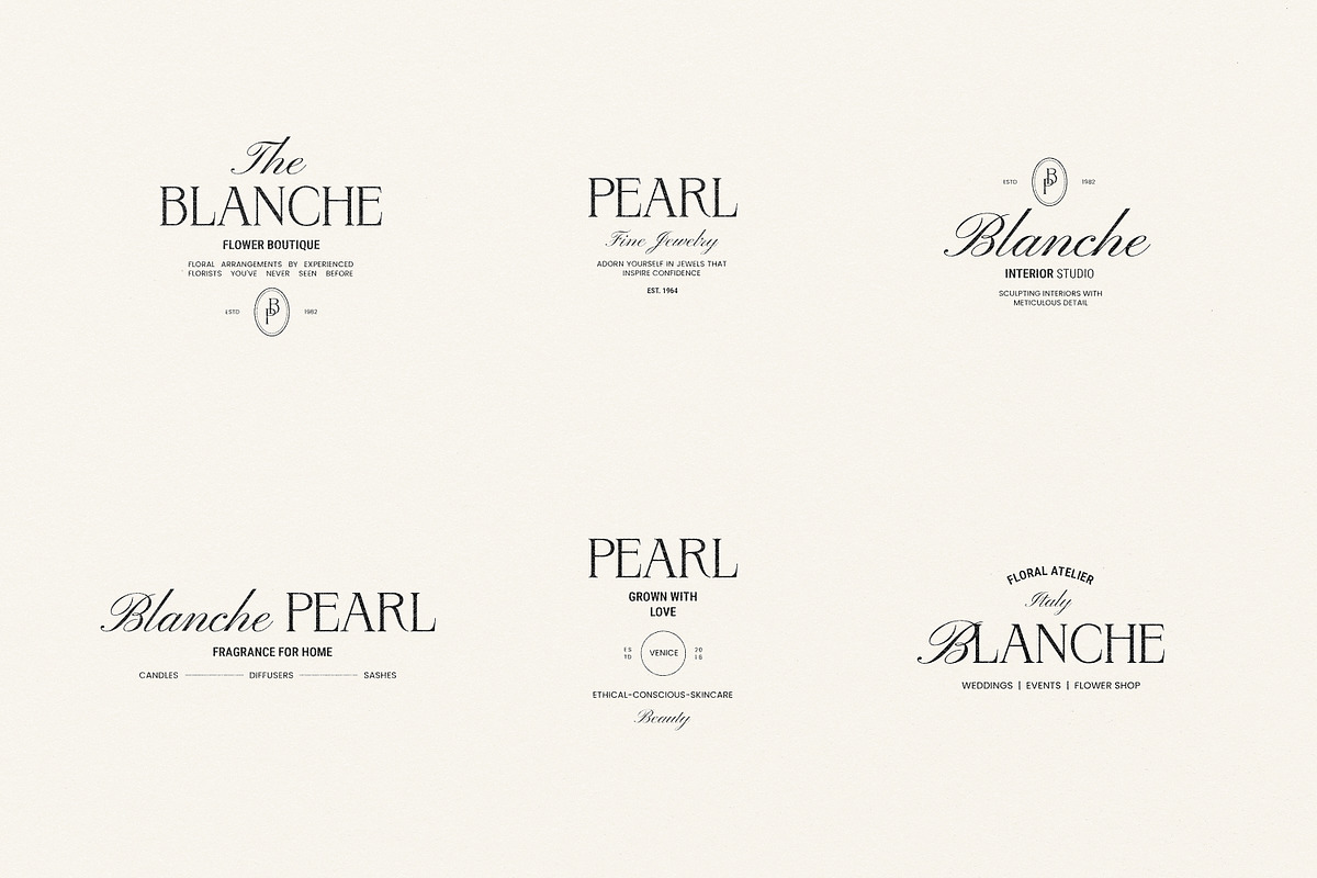 Blanche Logo Kit | Logos Ai Eps Psd, a Branding & Logo Template by Feel This (Photo 2 of 11)
