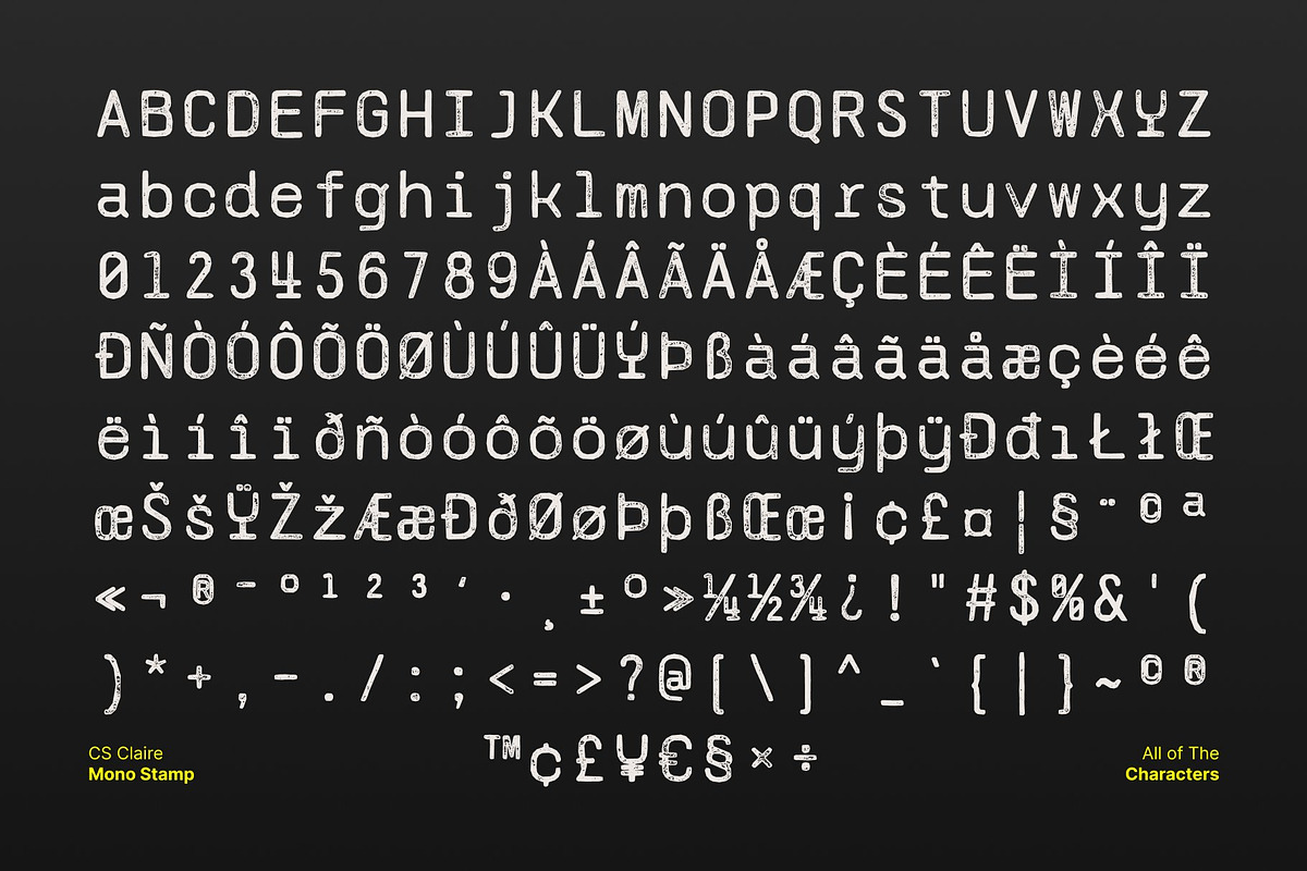 CS Claire Mono Stamp, a Sans Serif Font by Craft Supply Co. (Photo 8 of 8)
