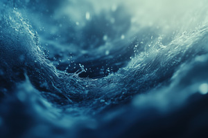 Close-up view of turbulent water with splashes and bubbles, creating a dynamic, a Photo by Textures & Backgrounds
