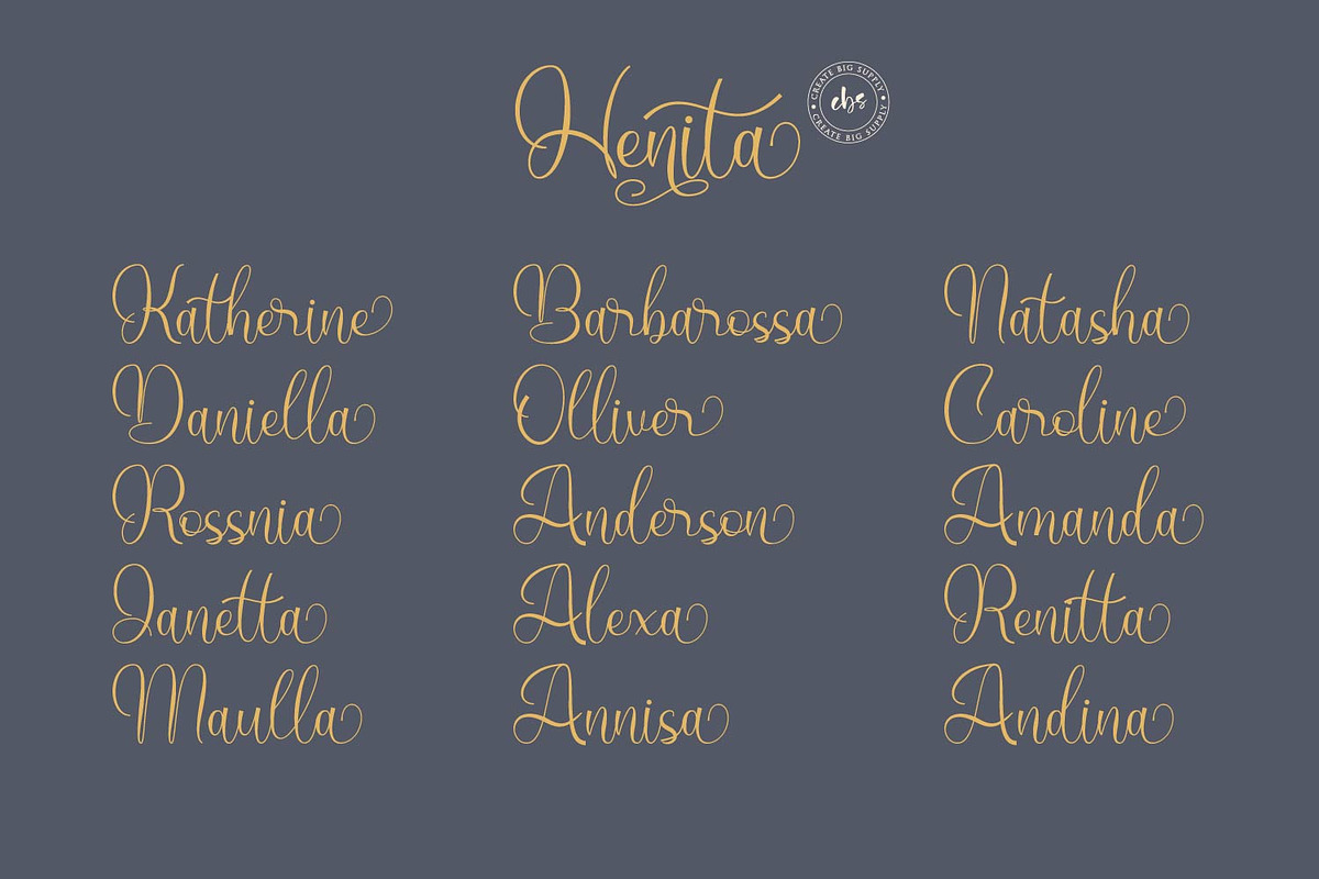Henita, a Script Font by sabrcreative (Photo 7 of 9)
