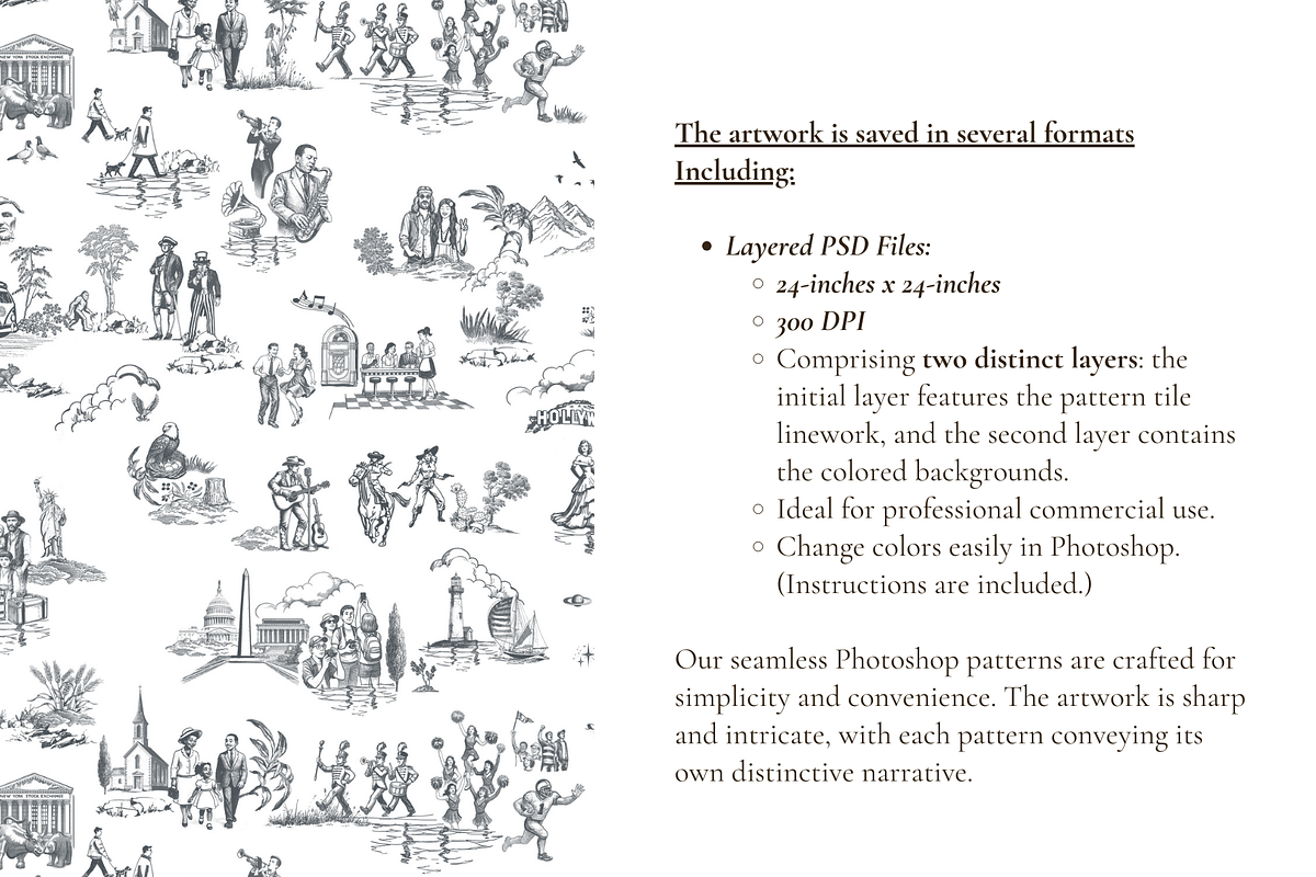 American Toile de Jouy Print, a Background Graphic by Hughes Studio (Photo 5 of 7)