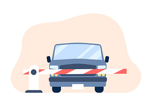 Car barrier. Auto parking concept, a Transportation Illustration by LadadikArt
