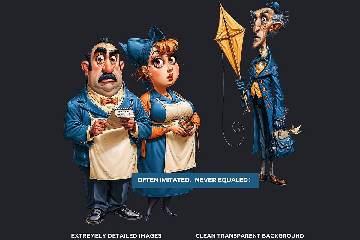 Teal Whimsy Borough Quirky Cliparts, a Person Illustration by ThatsDesignArt (Photo 3 of 10)