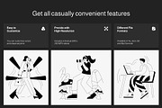 Animated Monochrome Illustration Set, an Object Illustration by Vectors Market (Thumbnail 2 of 5)