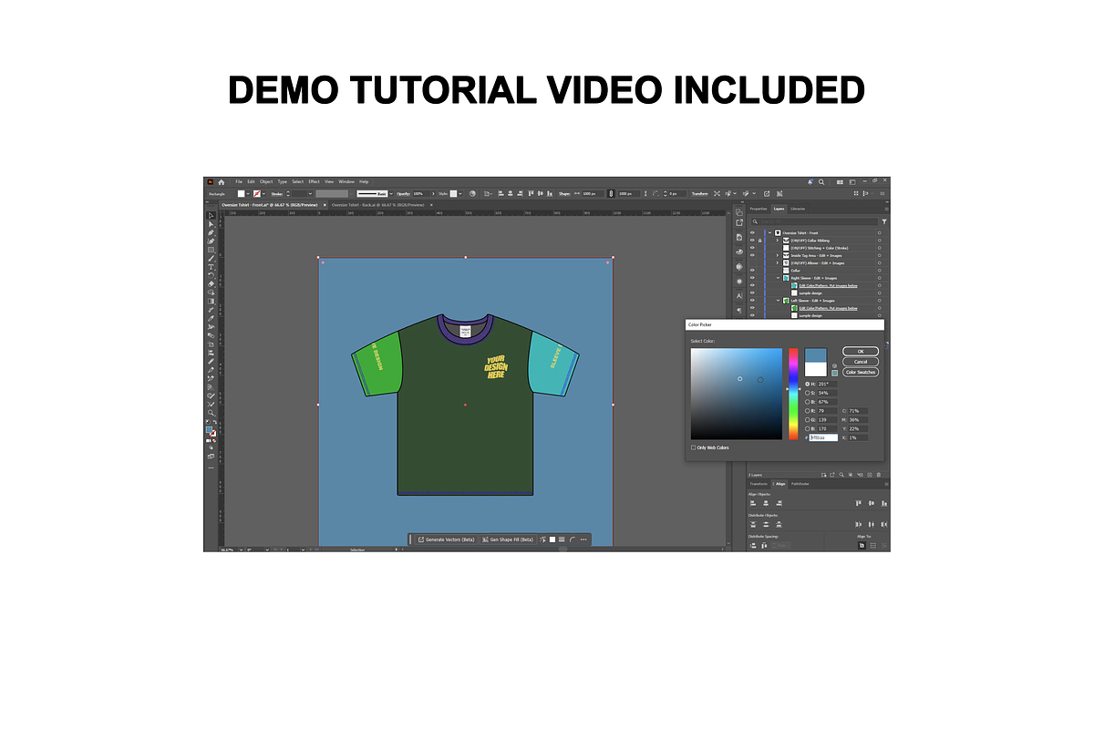 Oversize Tshirt Vector Flat Mockup, a Shirt Mockup by Infinity Mockups (Photo 7 of 8)
