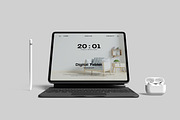 M1 Pad Pro With Keyboard Mockup, an iPad Mockup by mahremdesign (Thumbnail 2 of 8)