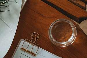 Wood Coffee Table Flatlay