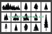 Coniferous Pine Fir Tree Silhouette, an Illustration by jongcreative (Thumbnail 3 of 3)