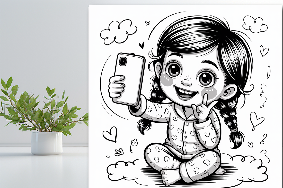Girl With a Playful Expression Color, an Education Illustration by Design Zone (Photo 3 of 8)