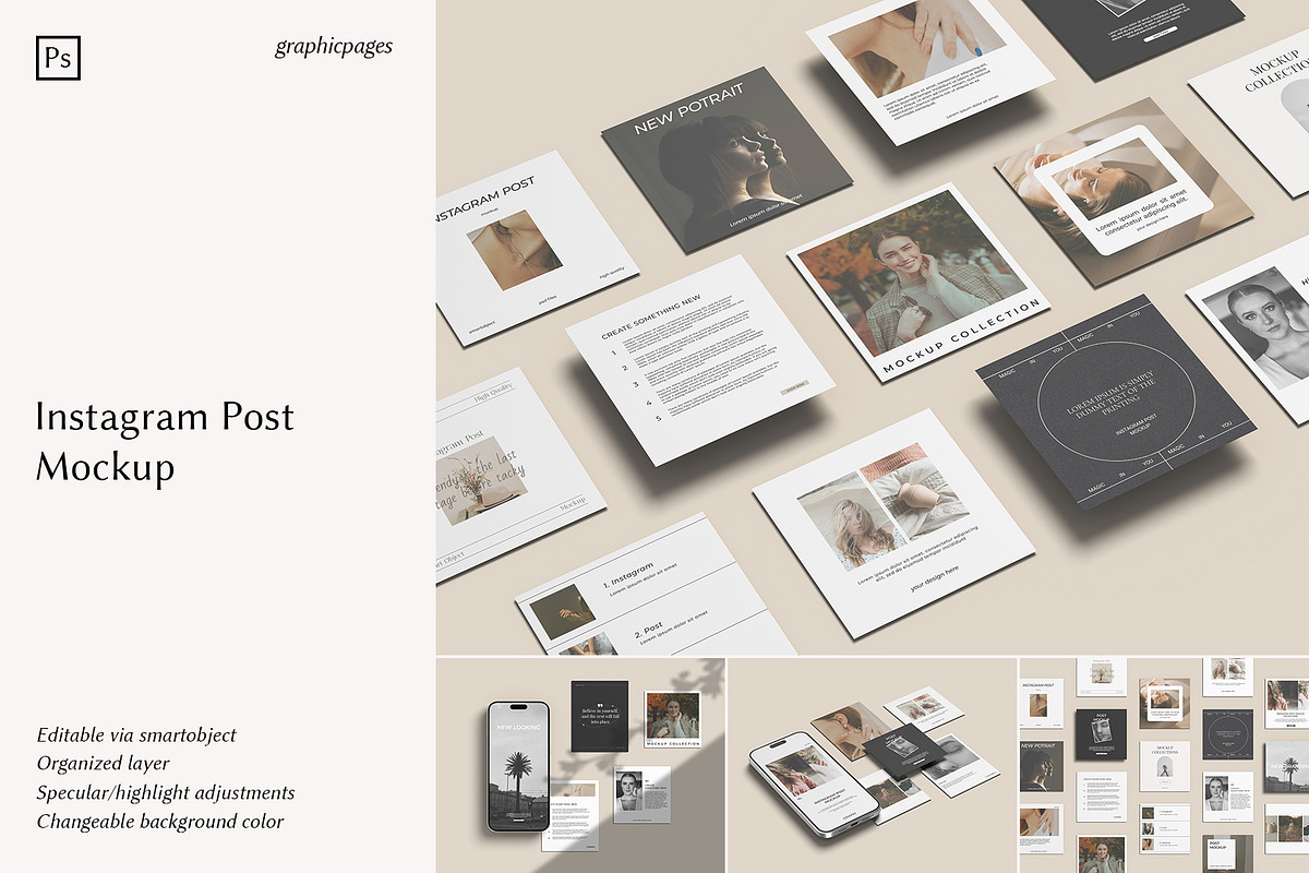 Instagram Post Mockup, a Wearable Device Mockup by graphicpages (Photo 1 of 15)