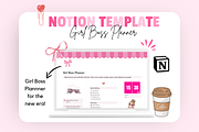Girl Boss Planner Notion Template, a Templates & Theme by bellaROSEworkshop (Thumbnail 1 of 10)
